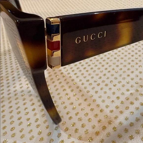 Gucci Sunglasses Light Green Lens/ Tortoise Frame 54 19 145 Made in Italy - Picture 3 of 10
